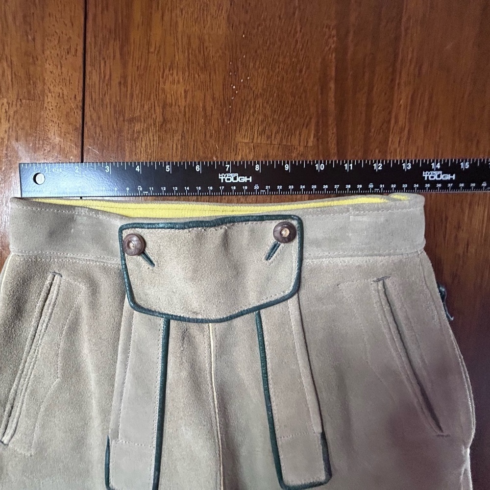 Vintage Size 12 Small Leather Suede Lederhosen Short - Picture 4 of 7